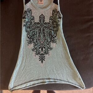 Vocal Green Asymmetrical Sleeveless Tank Top
